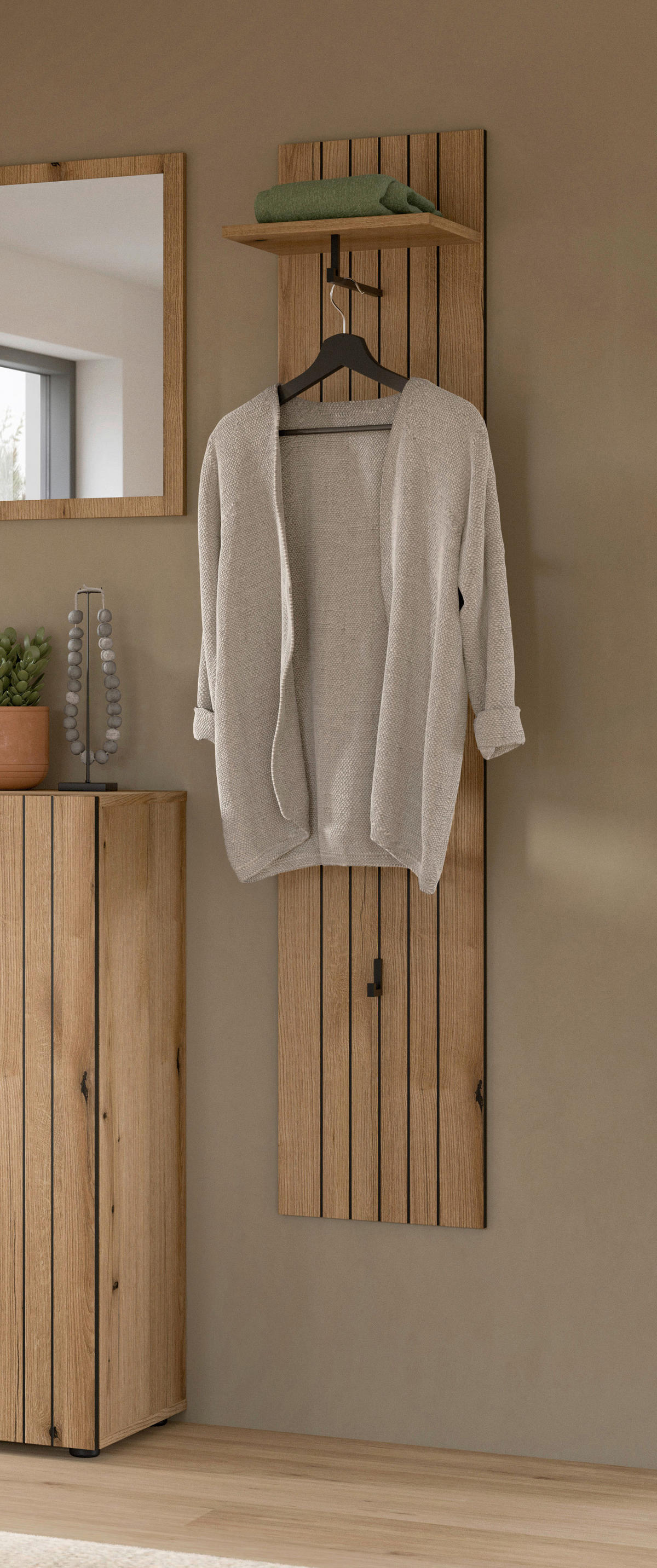 Garderobenpaneel STATION Evoke Oak Nachbildung B/H/T: ca. 31x160x27 cm STATION - (31,00/160,00/27,00cm) - xonox.home