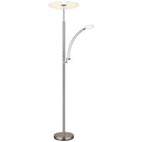 GLOBO LED-Deckenfluter nickel matt Chrom Kunststoff Metall B/H/T: ca. 80x183x40,5 cm 1 Brennstellen TIRANA - nickel matt/Chrom (80,00/183,00/40,50cm) - GLOBO