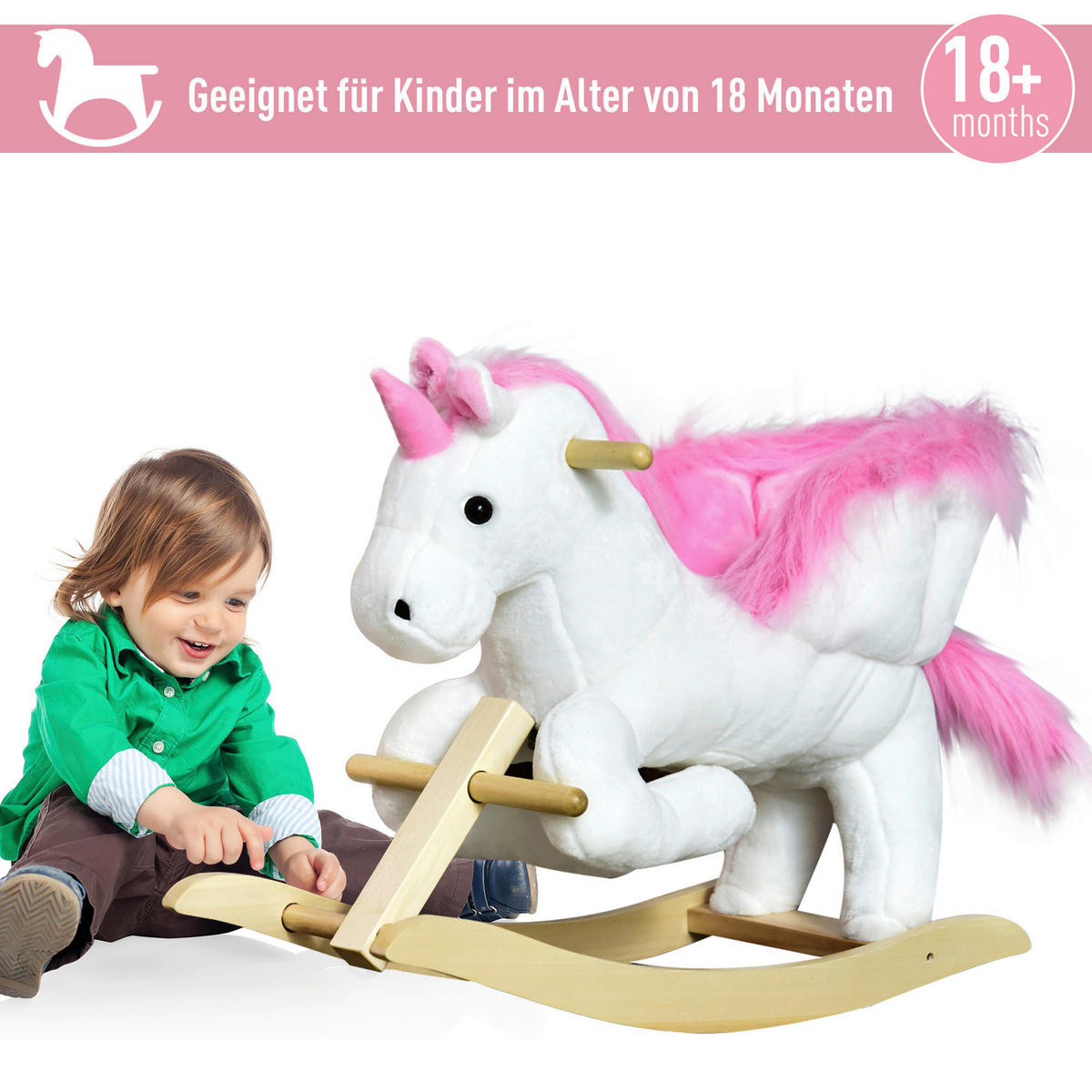 HOMCOM Schaukeltier B/H/L: ca. 32x55x65 cm Schaukeltier - (65,00/32,00/55,00cm) - HOMCOM