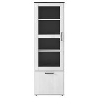 Vitrine Smart 1 Massivholz kiefer weiß schwarz B/H/T: ca. 61x189x40 cm Smart 1 Massivholz - kiefer/weiß (61,00/189,00/40,00cm)