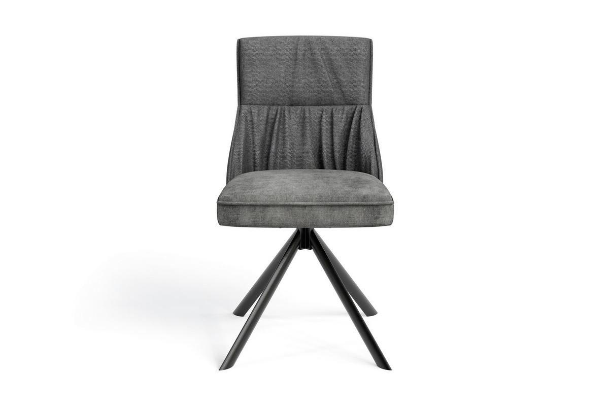 Stuhl CALIFORNIA 2er-Set anthrazit Webstoff B/H/T: ca. 50x89x56 cm CALIFORNIA 2er-Set - schwarz/anthrazit (50,00/89,00/56,00cm) - byLIVING