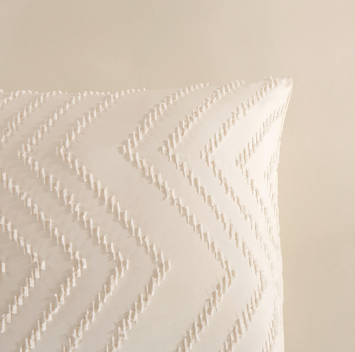 Bettwäsche Zigzag offwhite Polyester B/L: ca. 135x200 cm Zigzag - offwhite (135,00/200,00cm) - Pure