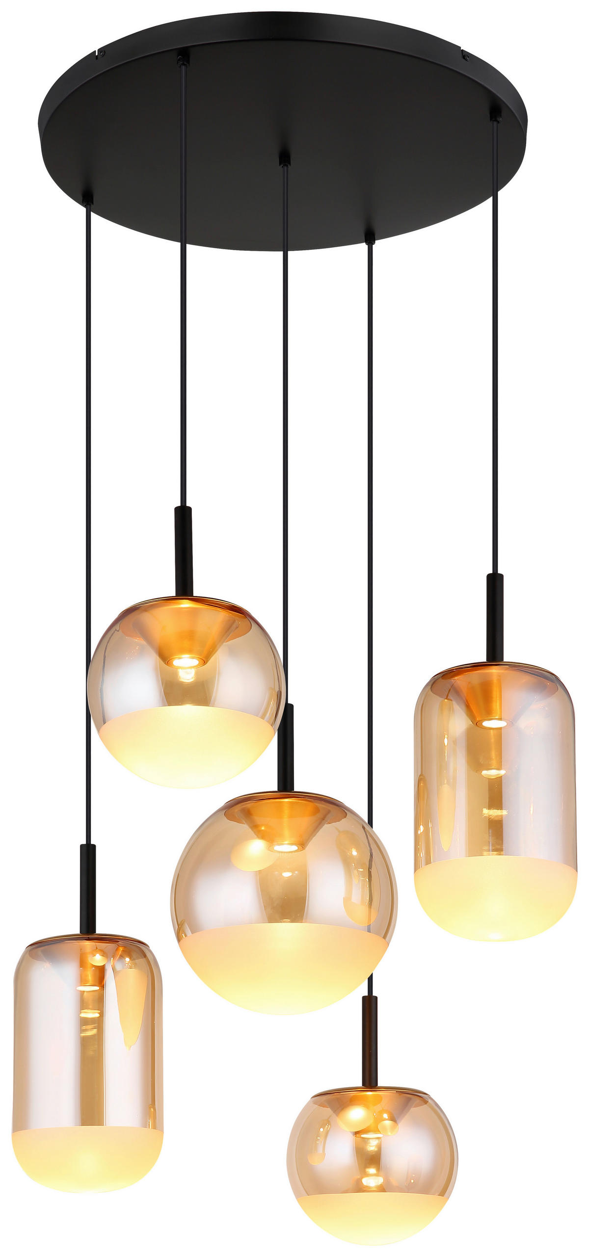 GLOBO LED-Hängeleuchte schwarz messing Metall Aluminium H/D: ca. 150x71 cm 1.0 Brennstellen SEVERIN - messing/schwarz (71,00/150,00cm) - GLOBO