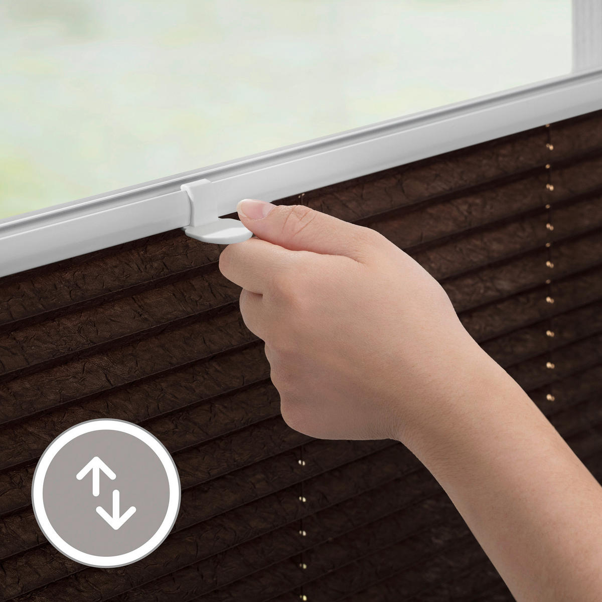 LICHTBLICK Spannplissee braun B/L: ca. 95x130 cm Plissee_Klemmfix - braun (95,00/130,00cm) - LICHTBLICK