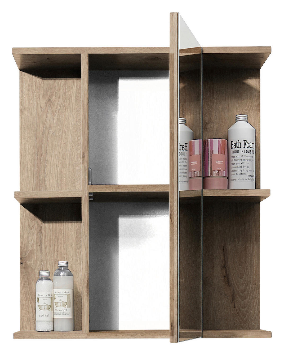 Spiegelschrank Vista Oak Eiche Viking Nachbildung schwarz matt B/H/T: ca. 60x71x20 cm Vista - schwarz/Oak (60,00/71,00/20,00cm)
