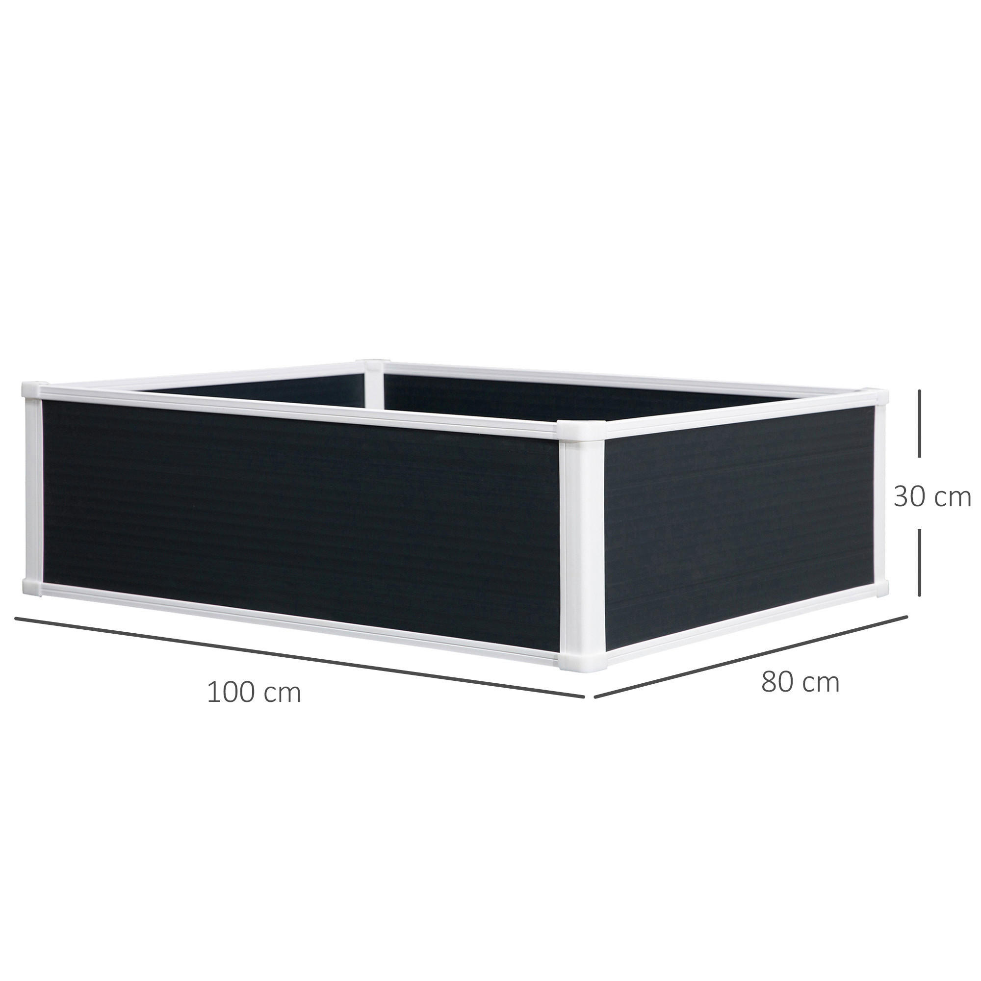 Outsunny Hochbeet grau B/H/L: ca. 80x30x100 cm Hochbeet - grau (100,00/80,00/30,00cm) - Outsunny