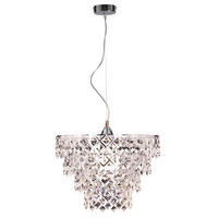 Näve Leuchten Pendelleuchte NV7048942 Chrom Kunststoff Metall B/H/T: ca. 38x120x38 cm E27 1 Brennstellen Fancy - Chrom (38,00/120,00/38,00cm) - Näve Leuchten