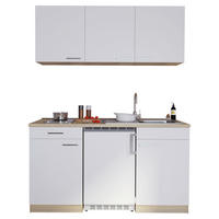 Respekta Singleküche Economy weiß matt B/H/T: ca. 150x200x60 cm Economy - Eiche/weiß (150,00/200,00/60,00cm) - Respekta