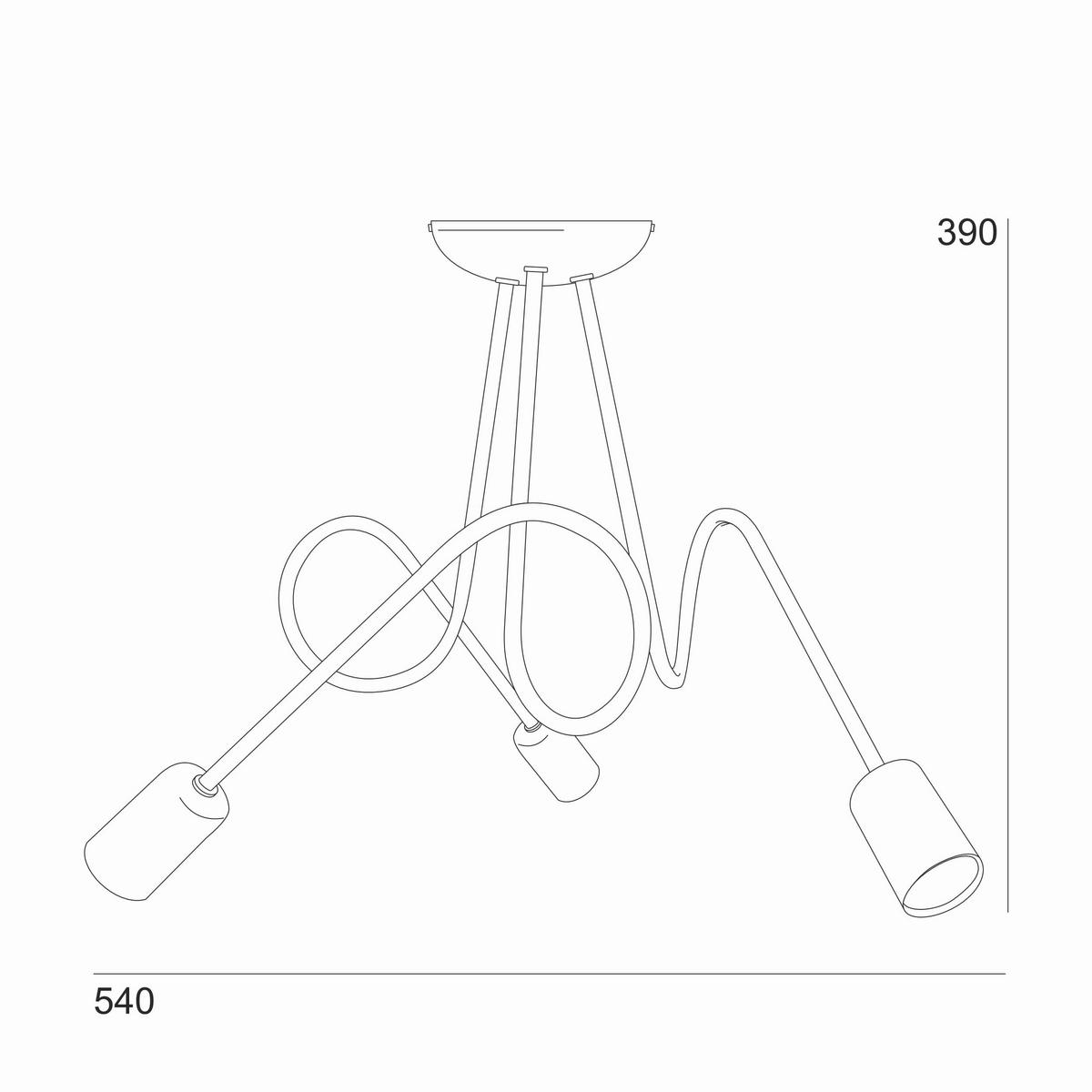 Lamkur Kronleuchter weiß Stahl B/H/L: ca. 39x54x54 cm E27 3 Brennstellen Lizzy - weiß (54,00/39,00/54,00cm) - Lamkur
