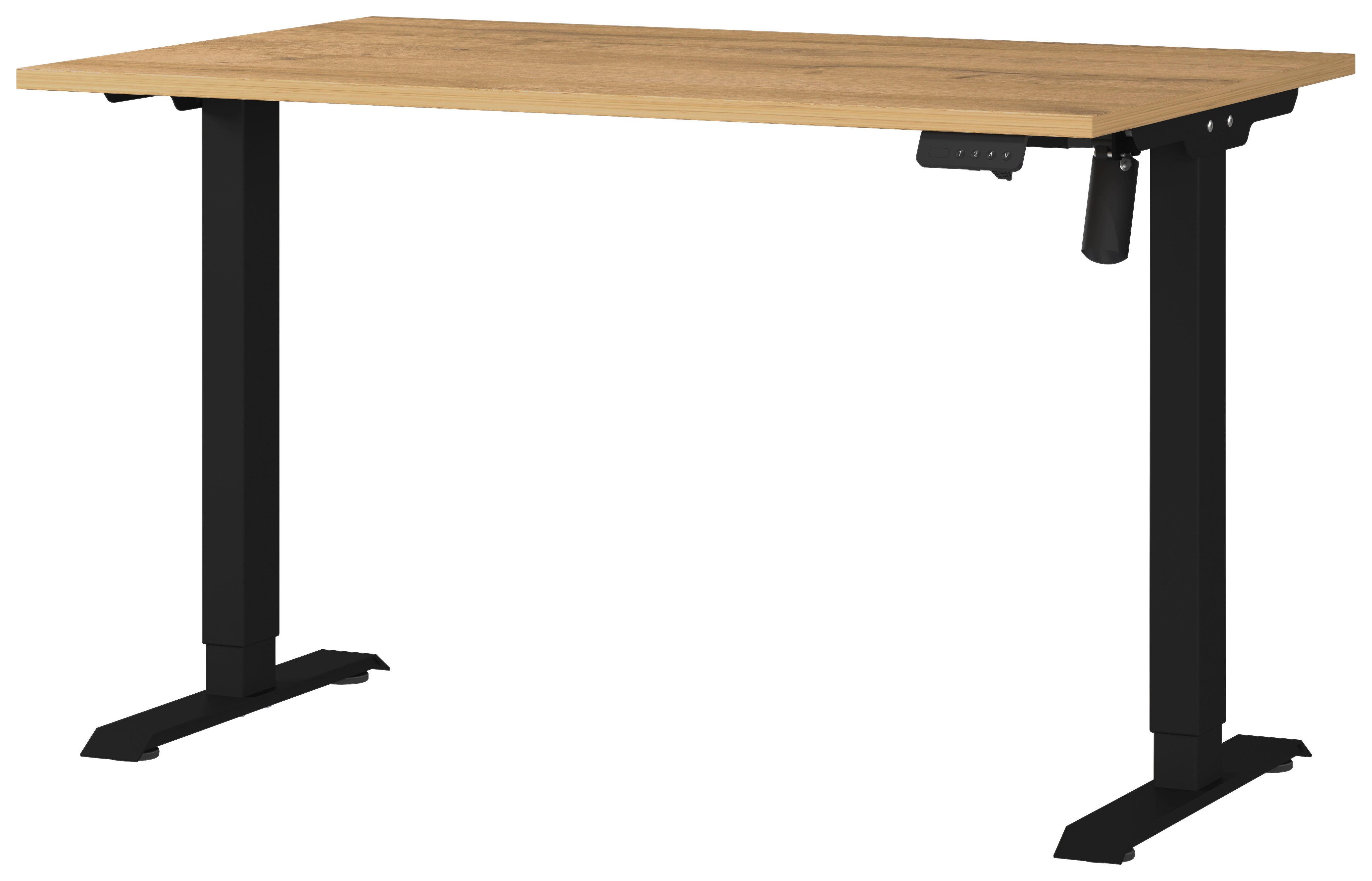 Schreibtisch 8022-582 Eiche Grand-Son Nachbildung schwarz B/H/T: ca. 120x118x80 cm 8022-582 - Eiche/schwarz (120,00/118,00/80,00cm) - Germania