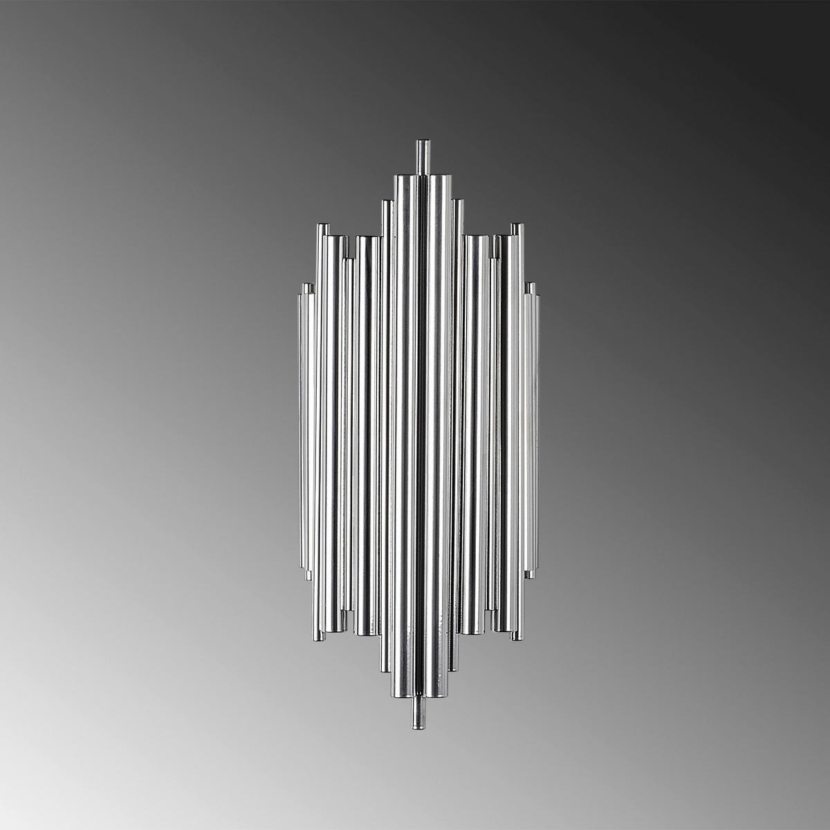 Opviq Wandleuchte Reis Chrom Metall B/H/T/L: ca. 22x50x22x11 cm E14 1 Brennstellen Reis - Chrom (11,00/22,00/50,00cm) - Opviq