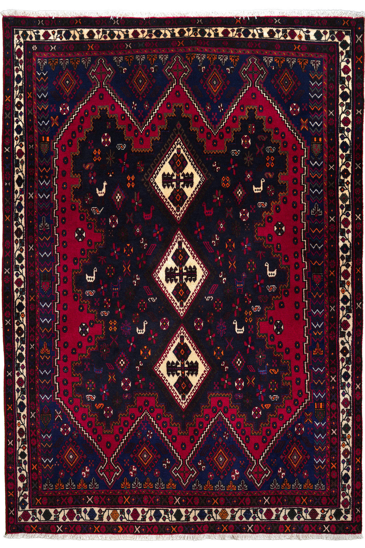 PersaTepp Teppich Afshar beige B/H/L: ca. 160x1x230 cm Afshar - beige/rot (230,00/160,00/1,00cm) - PersaTepp