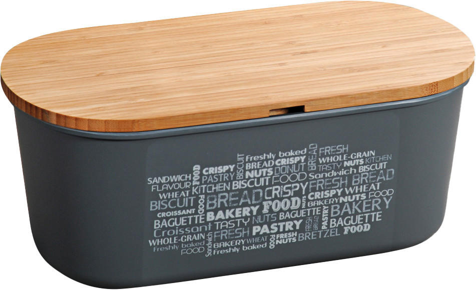 Kesper Brotbox grau Kunststoff B/H/L: ca. 20x14,5x34 cm Brotbox - natur/grau (34,00/20,00/14,50cm) - Kesper