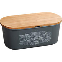 Kesper Brotbox grau Kunststoff B/H/L: ca. 20x14,5x34 cm Brotbox - natur/grau (34,00/20,00/14,50cm) - Kesper