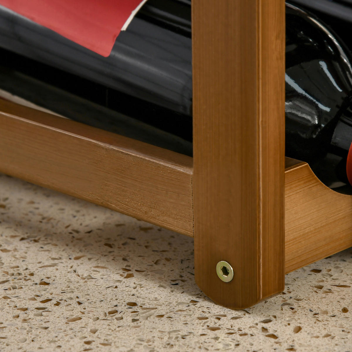 HOMCOM Weinregal braun Edelstahl B/H/L: ca. 23,5x43x38 cm Weinregal - braun (38,00/23,50/43,00cm) - HOMCOM