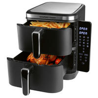 GOURMETmaxx Heißluftfritteuse 15305 schwarz Kunststoff B/H/L: ca. 32x49x39 cm ca. 11 l Doppel-Heißluftfritteuse 15305 - schwarz (39,00/32,00/49,00cm) - GOURMETmaxx