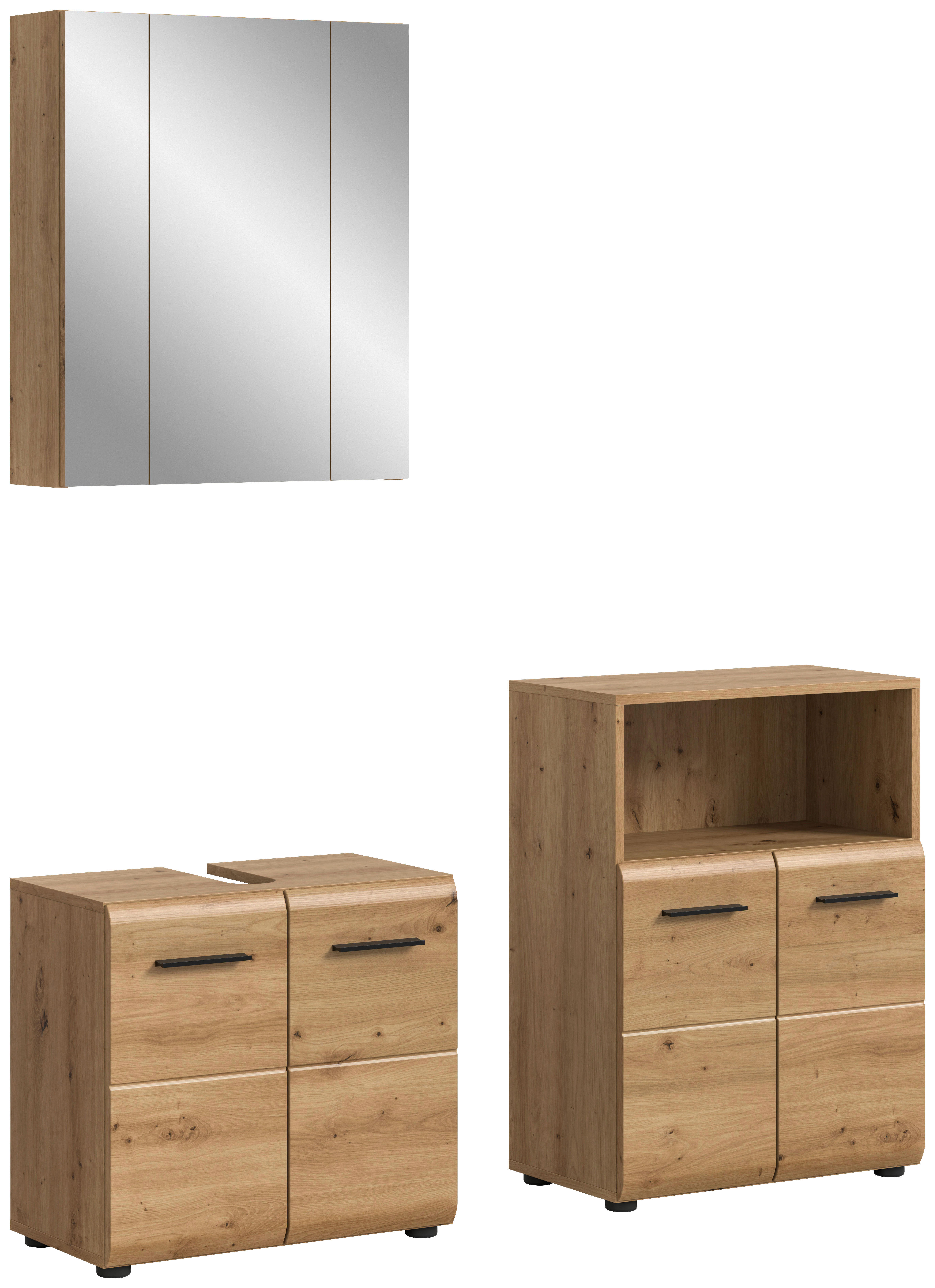 Badezimmer-Set Ice Artisan Oak Nachbildung B/H/T: ca. 135x185x30 cm Ice - (135,00/185,00/30,00cm) - xonox.home