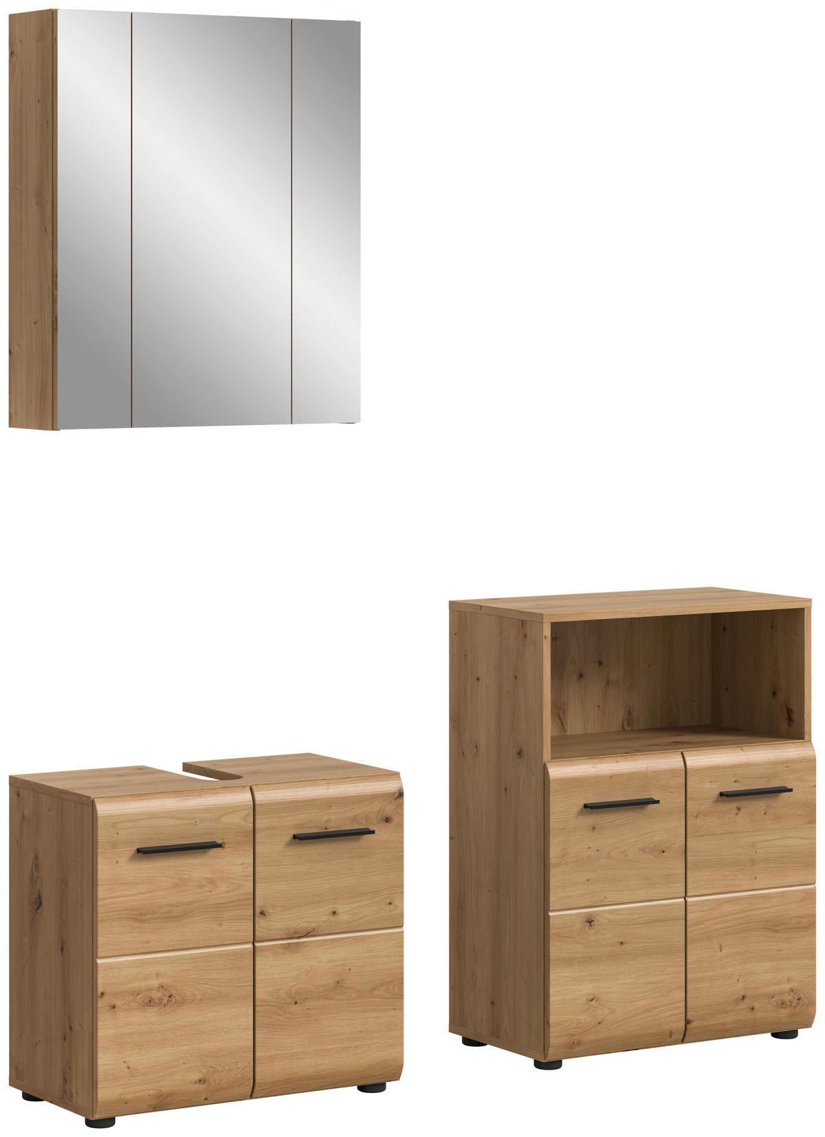 Badezimmer-Set Ice Artisan Oak Nachbildung B/H/T: ca. 135x185x30 cm Ice - (135,00/185,00/30,00cm) - xonox.home