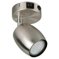 Reality Leuchten Spots nickel matt Metall B/H/L: ca. 9,5x14x8 cm GU10 1 Brennstellen Spot_Nancy_1 - nickel matt (8,00/9,50/14,00cm) - Reality Leuchten