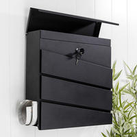 Briefkasten schwarz B/H/T: ca. 37x37x10,5 cm Briefkasten - schwarz (37,00/37,00/10,50cm)