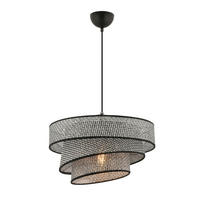 Opviq Pendelleuchte grau schwarz Baumwolle Metall B/H/L: ca. 40x72x40 cm E27 1 Brennstellen Couper Hazeran - schwarz/grau (40,00/40,00/72,00cm) - Opviq