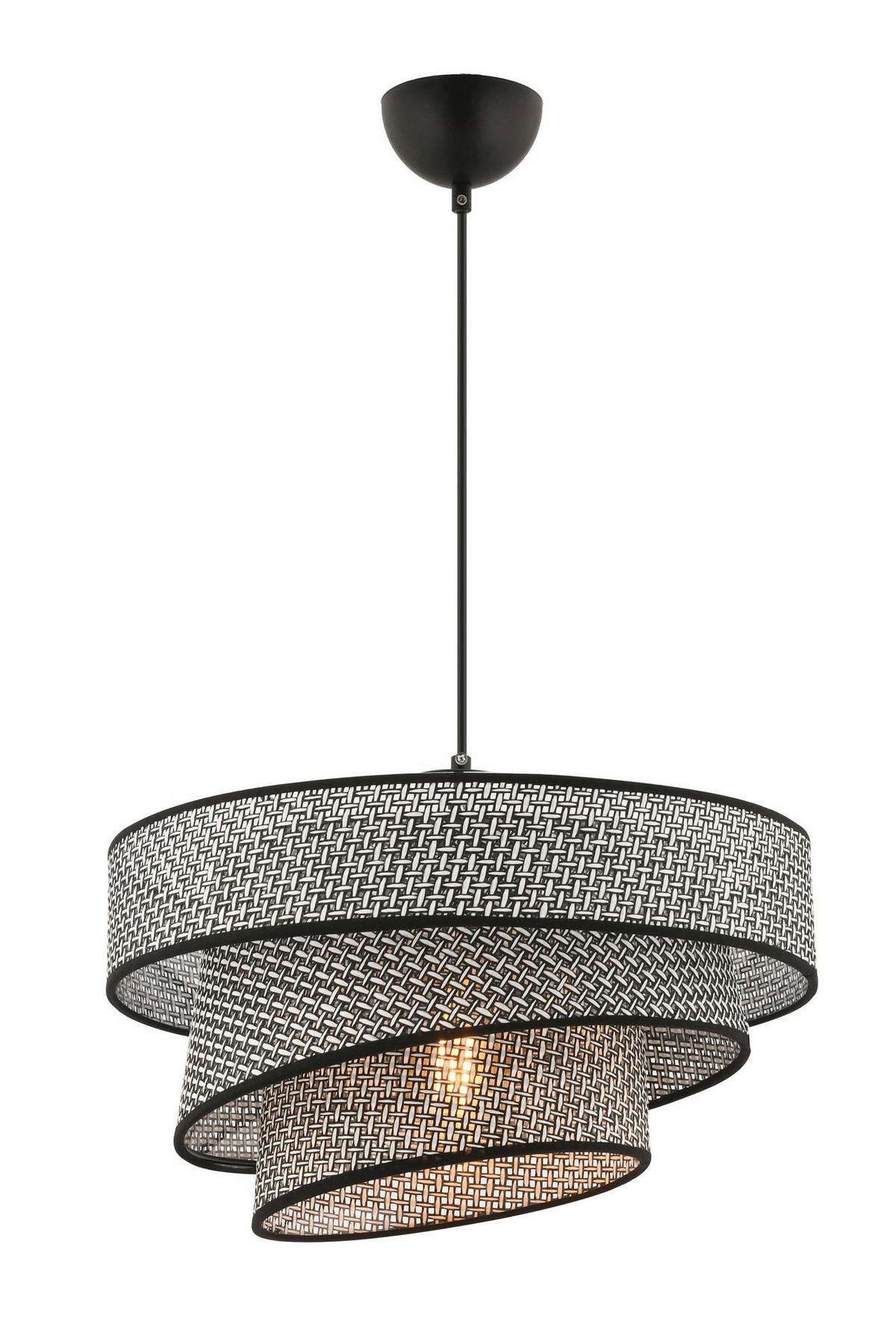 Opviq Pendelleuchte grau schwarz Baumwolle Metall B/H/L: ca. 40x72x40 cm E27 1 Brennstellen Couper Hazeran - schwarz/grau (40,00/40,00/72,00cm) - Opviq