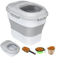 PawHut Hundefutter-Box grau B/H/L: ca. 32x37x44 cm Hundefutter-Box - grau (44,00/32,00/37,00cm) - PawHut