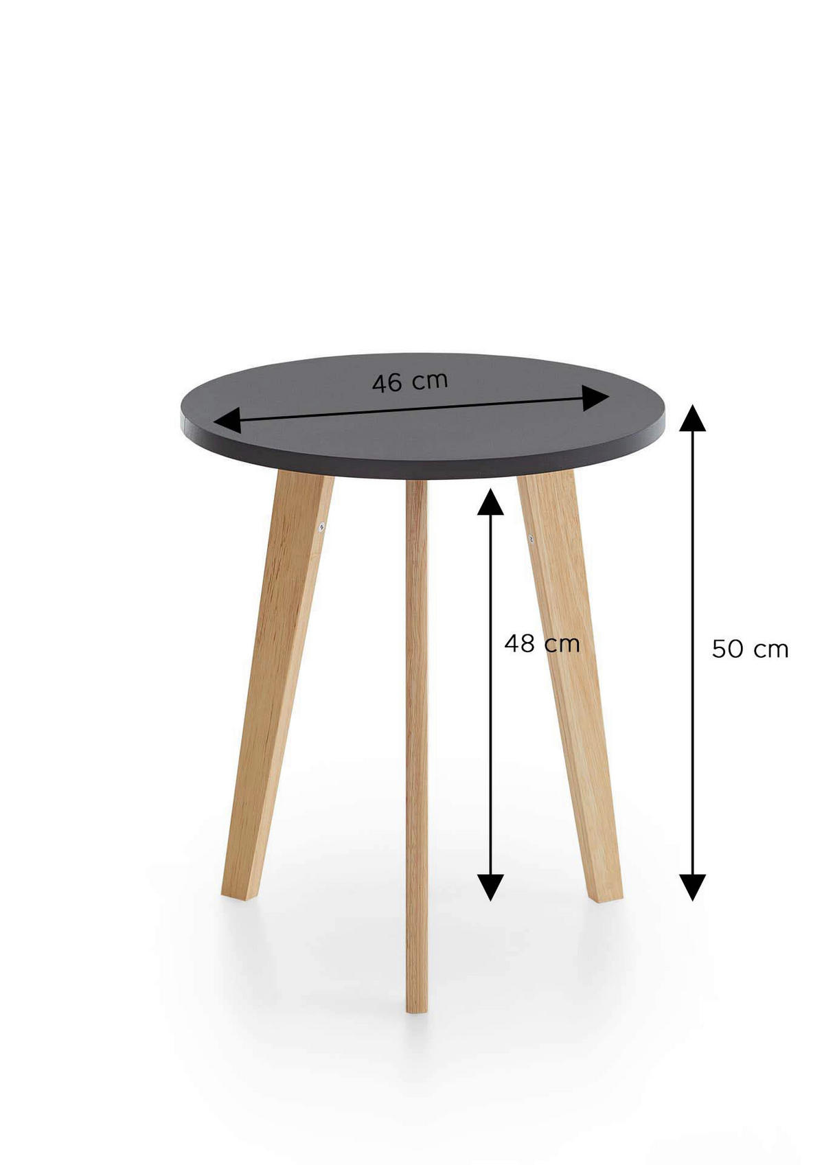Couchtisch schwarz B/H/T: ca. 50x46x50 cm KLEINMÖBEL Couchtisch - schwarz (50,00/46,00/50,00cm) - xonox.home