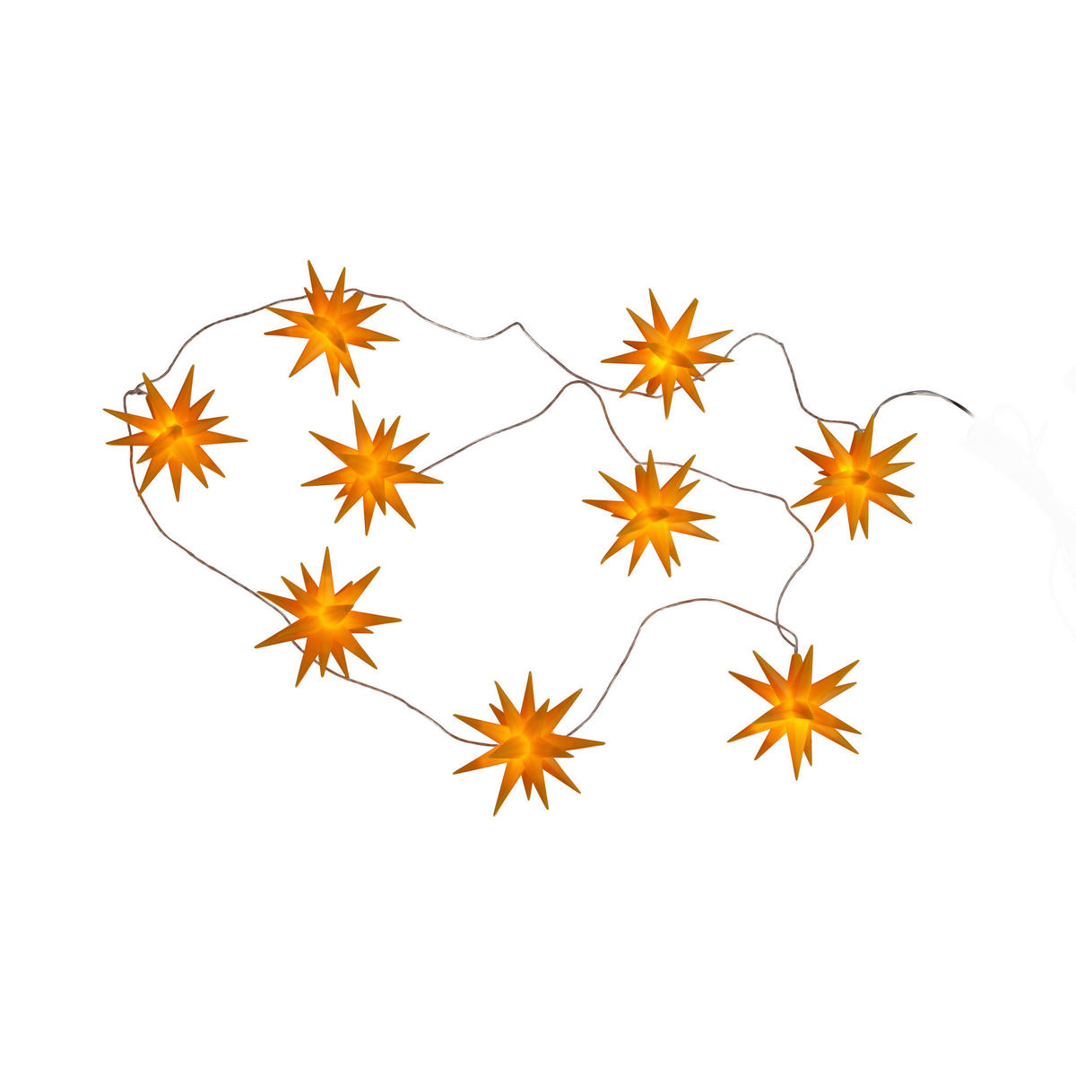 Näve Leuchten LED-Lichterkette gelb Kunststoff B/H/T: ca. 12x12x740 cm LED-Lichterkette 3D-STERNE - gelb (12,00/12,00/740,00cm) - Näve Leuchten