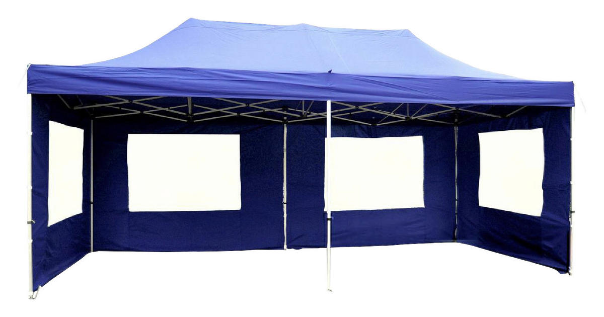 VCM Faltpavillon PROFI blau Polyester-Mischgewebe B/T/L: ca. 600x300x600 cm PROFI - blau (600,00/600,00cm) - VCM