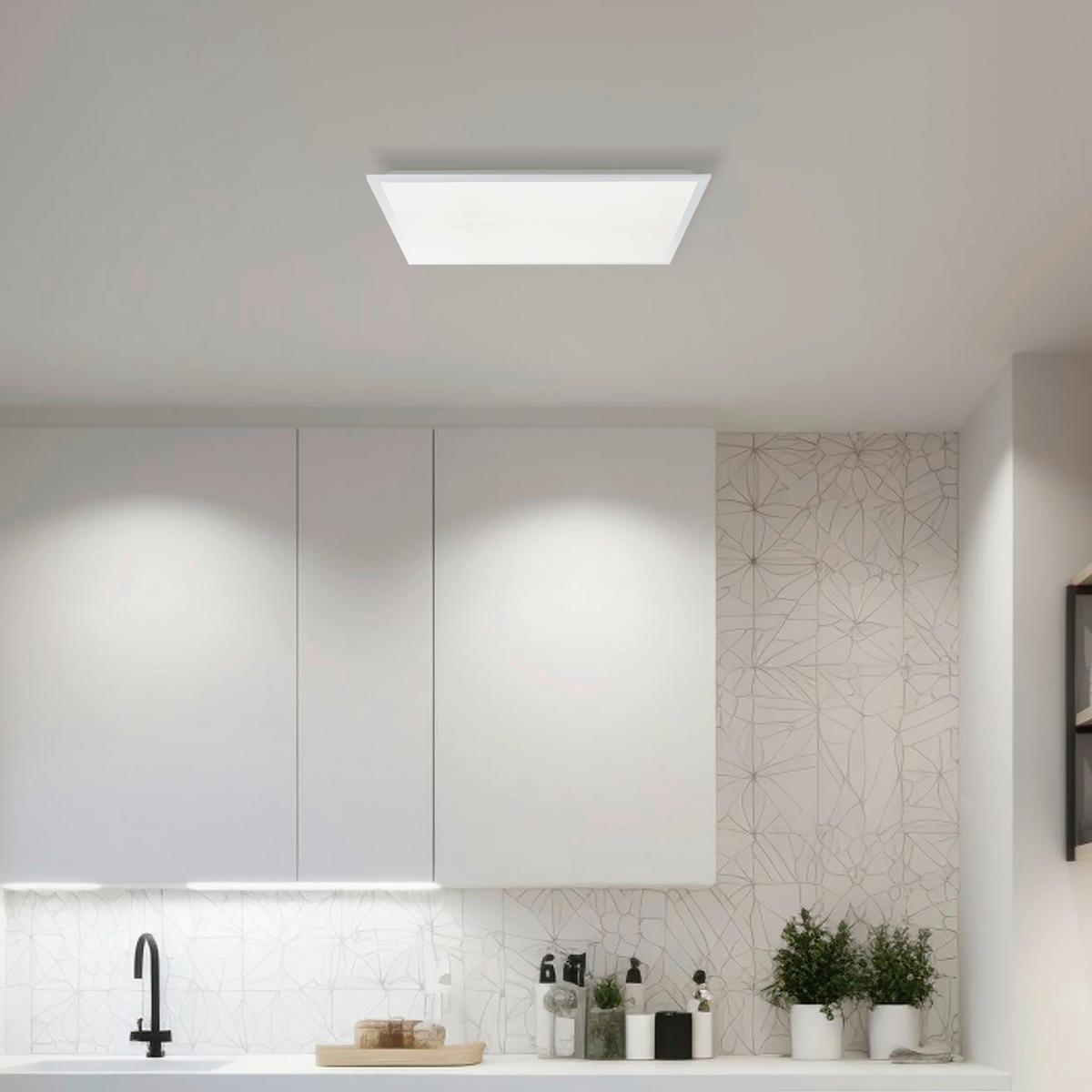Brilliant LED-Deckenleuchte weiß Metall Kunststoff B/H/L: ca. 63x7,5x63 cm Briston - weiß (63,00/63,00/7,50cm) - Brilliant