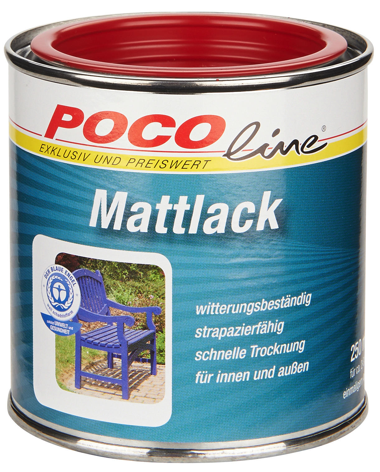 Pocoline Acyl Buntlack Feuerrot Matt Ca. 0,25 L Mattlack_acryl_2in1 250ml - feuerrot (250ml)