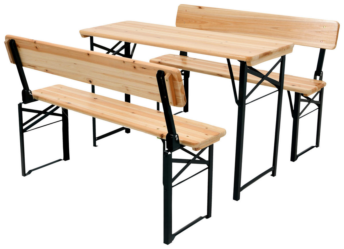 POCOline Gartensitzgruppe natur Holz Bierzeltgarnitur_3tlg. - natur - POCOline