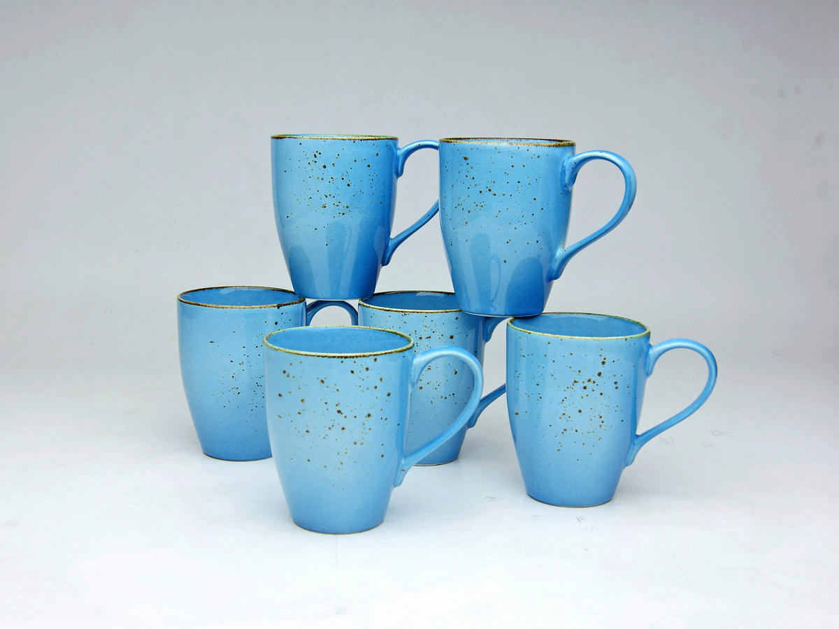 CreaTable Kaffeebecher NATURE COLLECTION blau Steinzeug NATURE COLLECTION - blau - CreaTable