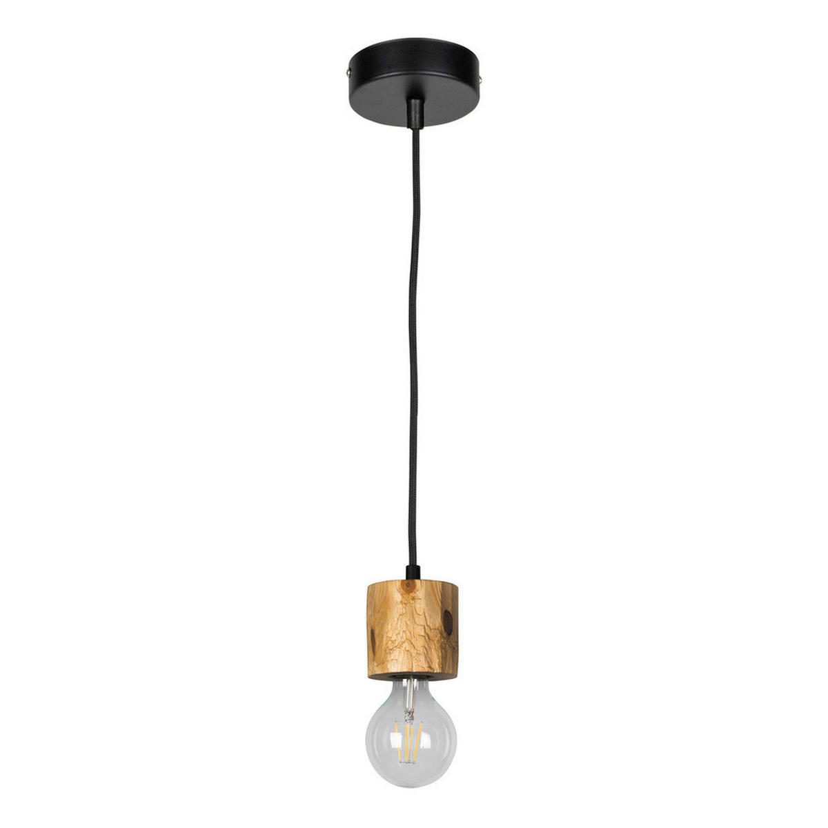 SPOT Light Pendelleuchte 71689104 schwarz kiefer Metall Kiefer L/D: ca. 100x10 cm E27 1 Brennstellen Pino - kiefer/schwarz (10,00cm) - SPOT Light