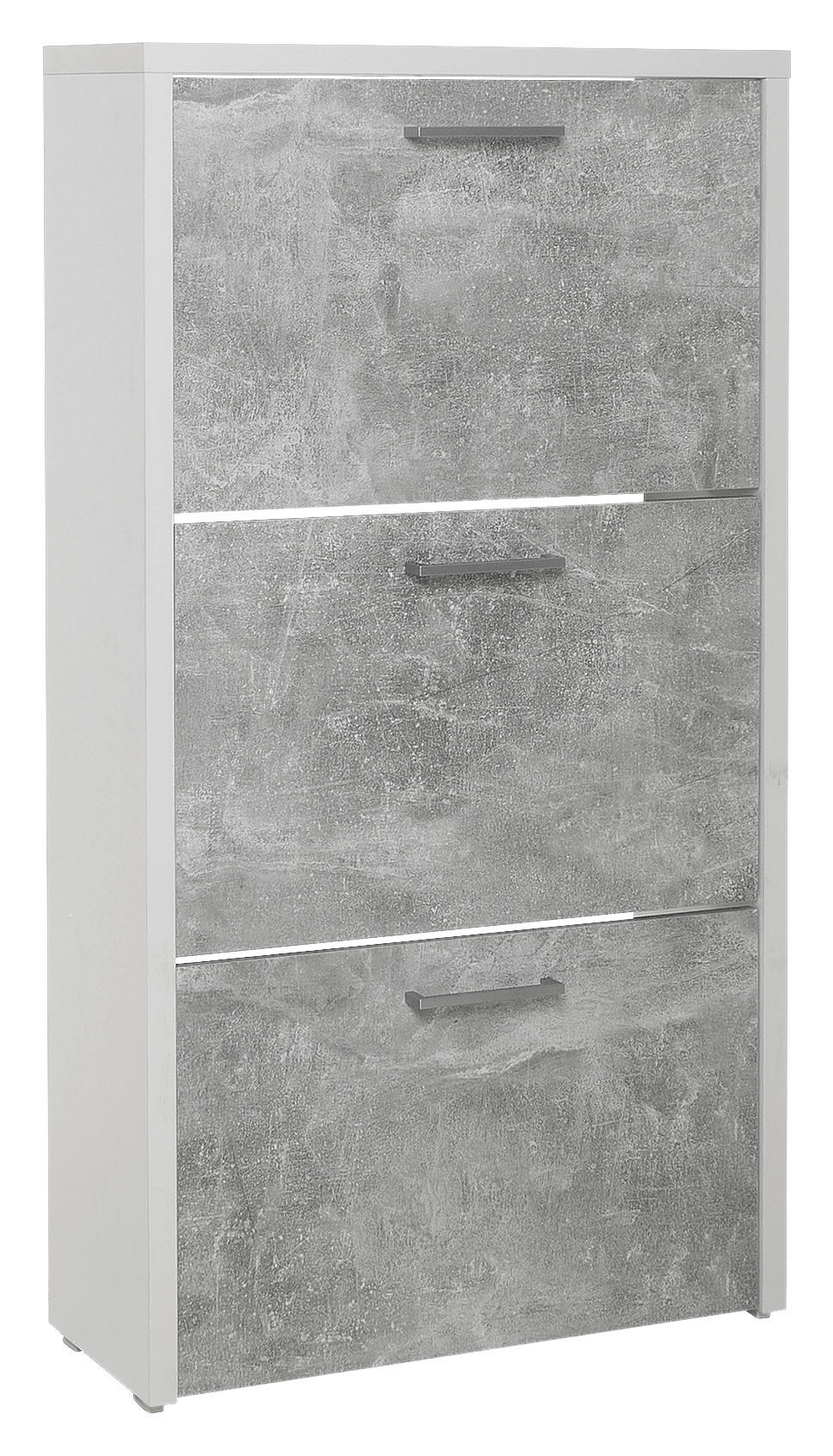Schuhkipper Fulda Beton Optik weiß B/H/T: ca. 61x115x25 cm Fulda - Beton/weiß (61,00/115,00/25,00cm)