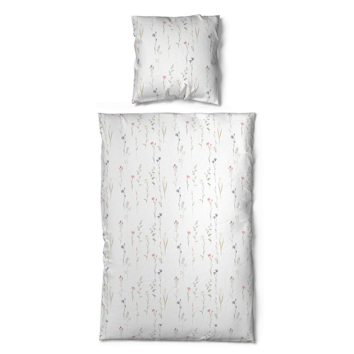 Microfaser Bettwäsche Bettwäsche_Microfaser Sommerblumen - weiß (135,00/200,00cm)