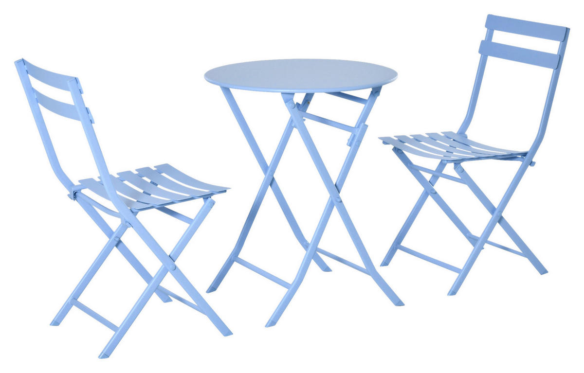 Outsunny Gartenmöbel-Set hellblau Metall Gartenmöbel-Set - hellblau - Outsunny