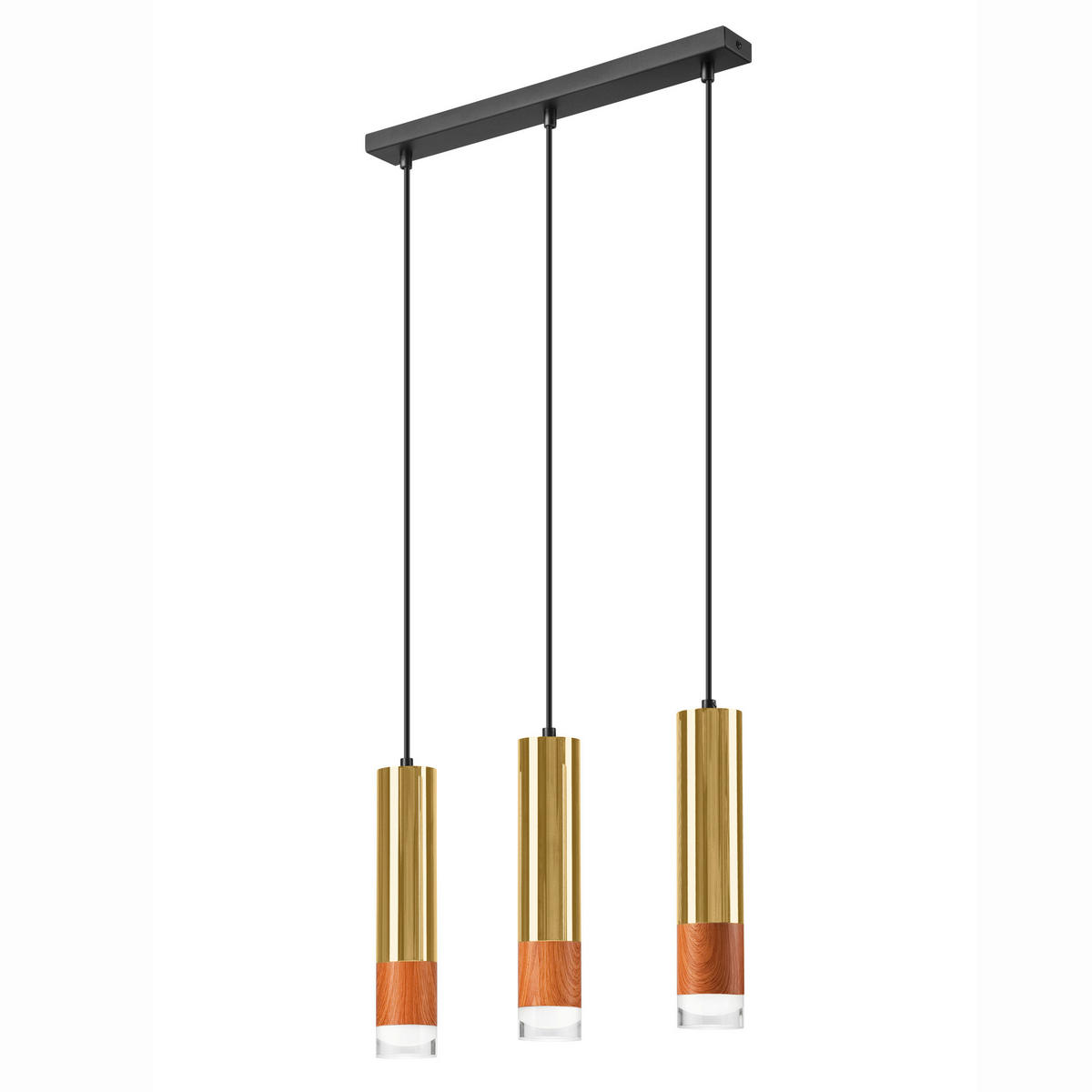 Lamkur Pendelleuchte gold Stahl Glas B/H/L: ca. 8x95x45 cm GU10 3 Brennstellen AURELIA - gold (45,00/8,00/95,00cm) - Lamkur