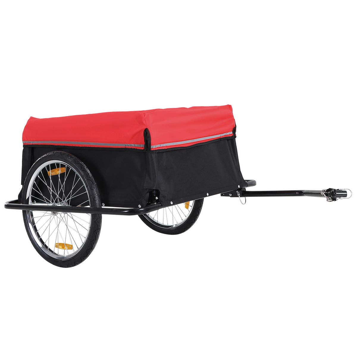 HOMCOM Fahrradanhänger schwarz schwarz B/H/L: ca. 88x60x140 cm Fahrradanhänger 5550-3432 - schwarz (140,00/88,00/60,00cm) - HOMCOM