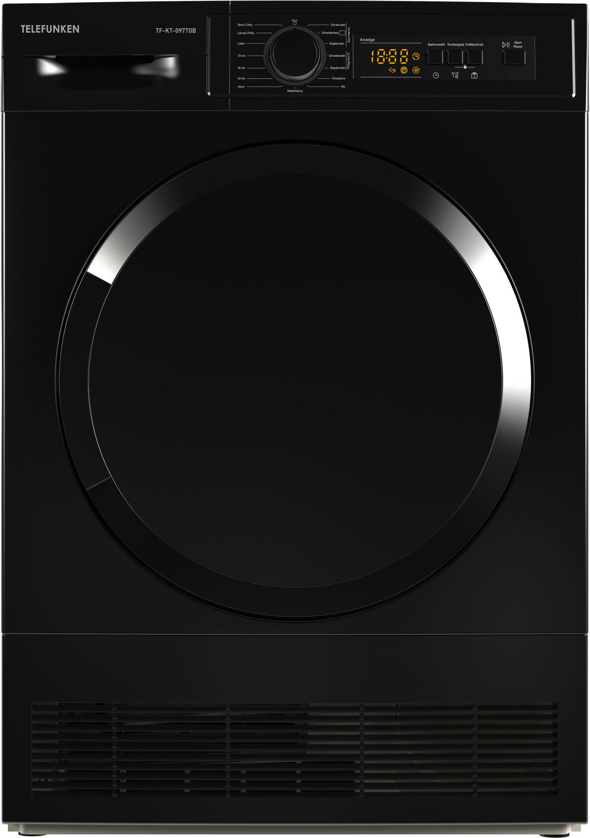 TELEFUNKEN Kondenstrockner TF-KT-097T0B schwarz B/H/T: ca. 59,6x84,5x52,3 cm ca. 7 kg Kondenstrockner TF-KT-097T0B - schwarz (59,60/84,50/52,30cm) - TELEFUNKEN