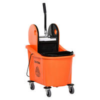 HOMCOM Putzwagen schwarz Kunststoff B/H/T: ca. 54x91,5x41 cm Putzwagen - orange/schwarz (54,00/91,50/41,00cm) - HOMCOM