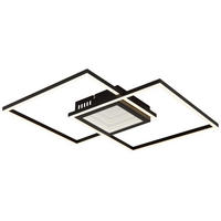 GLOBO LED-Deckenleuchte schwarz Aluminium Metall B/H/L: ca. 42,6x5x42,6 cm 1 Brennstellen SAUNDERS - schwarz (42,60/42,60/5,00cm) - GLOBO