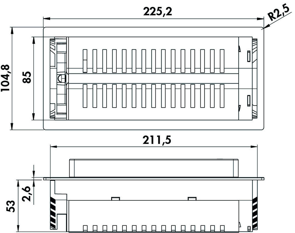 Naber Steckdosenelement Evoline BackFlip schwarz Kunststoff Edelstahl B/H/T: ca. 22,52x5,6x10,48 cm Evoline BackFlip - schwarz (22,52/5,60/10,48cm) - Naber