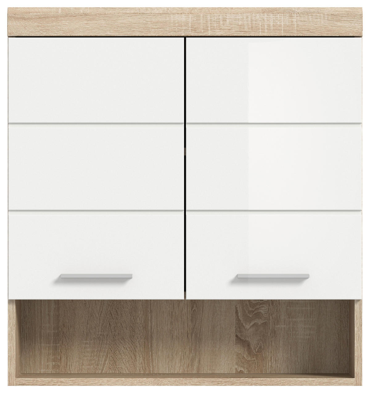 Badhängeschrank Lambada Eiche Sonoma Nachbildung weiß Hochglanz B/H/T: ca. 74x79x24 cm Lambada - Eiche/weiß (74,00/79,00/24,00cm) - xonox.home
