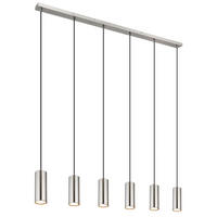 GLOBO Pendelleuchte Chrom nickel matt Metall B/H/T: ca. 6x120x115 cm GU10 6 Brennstellen ROBBY - nickel matt/Chrom (6,00/120,00/115,00cm) - GLOBO