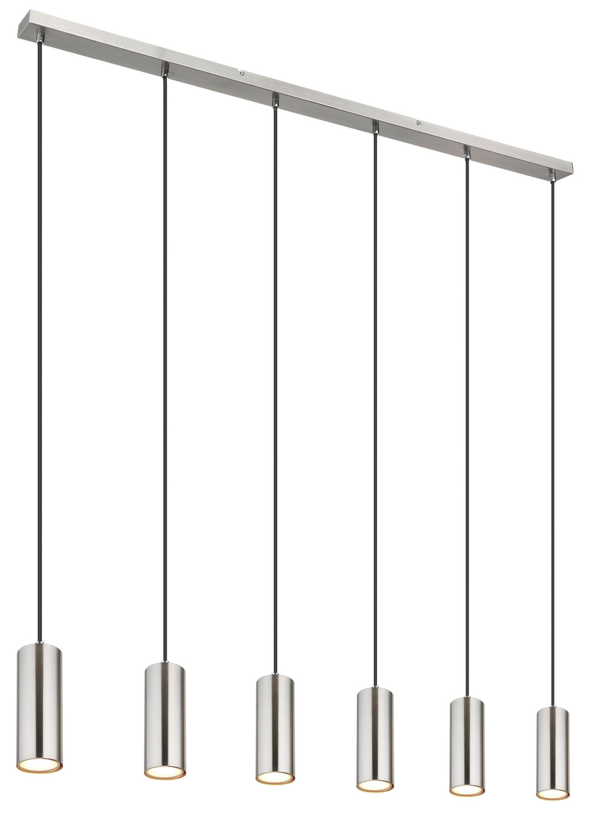GLOBO Pendelleuchte Chrom nickel matt Metall B/H/T: ca. 6x120x115 cm GU10 6 Brennstellen ROBBY - nickel matt/Chrom (6,00/120,00/115,00cm) - GLOBO