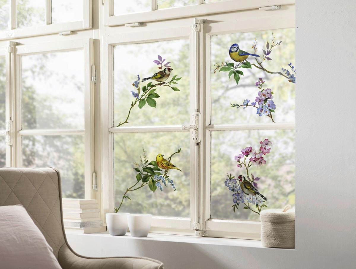 Komar Fenstersticker Wedding Birds Vögel Wedding Birds B/L: ca. 31x31 cm Wedding Birds - (31,00/31,00cm) - Komar