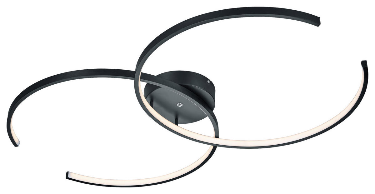 TRIO Deckenleuchte 651110232 schwarz Metall B/H/T: ca. 94x8x55 cm 2 Brennstellen Citizen - schwarz (94,00/8,00/55,00cm) - Trio