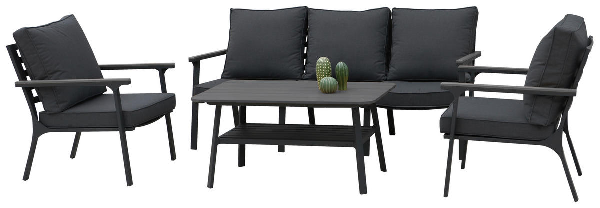 Acamp Loungeset Samos anthrazit Aluminium B/H/L: ca. 81x81x180 cm Samos - anthrazit (180,00/81,00/81,00cm) - Acamp